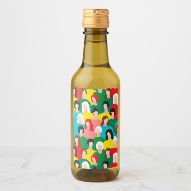 Étiquettes Pour Bouteilles De Vin Puissance des filles (Devant)