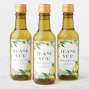 Étiquettes Pour Bouteilles De Vin Remerciements pour une fête de mariage sous le thè