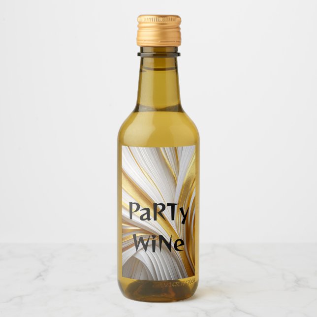 Étiquettes Pour Bouteilles De Vin Retro d'or blanc (Devant)