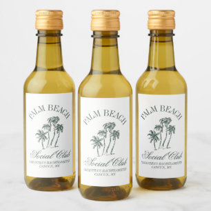 Étiquettes Pour Bouteilles De Vin Retro Luxe Beach Social Club Logo Bachelorette
