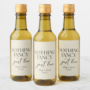 Étiquettes Pour Bouteilles De Vin Rien de Fantastique Juste un Mariage Minimaliste e