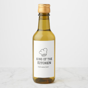 Étiquettes Pour Bouteilles De Vin Roi de la cuisine chef cuisine ajouter nom couronn