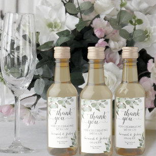 Étiquettes Pour Bouteilles De Vin Russe Eucalyptus Feuille Merci Mariage Mini