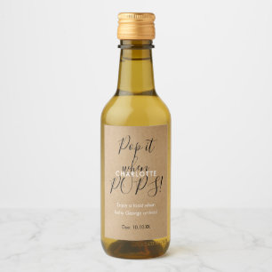 Étiquettes Pour Bouteilles De Vin Rustic Kraft Pop It Quand Elle Pète Baby Shower