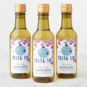 Étiquettes Pour Bouteilles De Vin Santorin Bougainvillée musicale Enterrement de vie