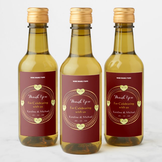 Étiquettes Pour Bouteilles De Vin Soirée de mariage et élégance Mini (Bouteilles)