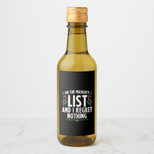Étiquettes Pour Bouteilles De Vin Sur la liste vilain et je ne regrette rien Xmas