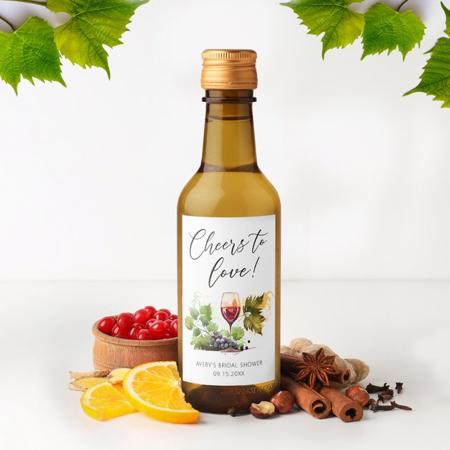 Étiquettes Pour Bouteilles De Vin Toast Élégant À L'amour Verre À Vin Shower Mariage (Créateur téléchargé)