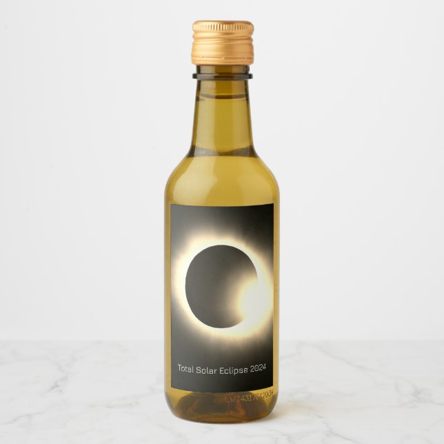 Étiquettes Pour Bouteilles De Vin Total éclipse solaire 2024 (Devant)