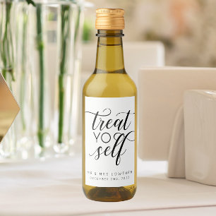 Étiquettes Pour Bouteilles De Vin Treat Yo Self Calligraphy Style Wedding
