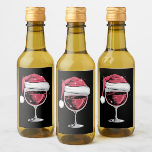 Étiquettes Pour Bouteilles De Vin Verre à vin rouge Noël drôle de Noël Xmas
