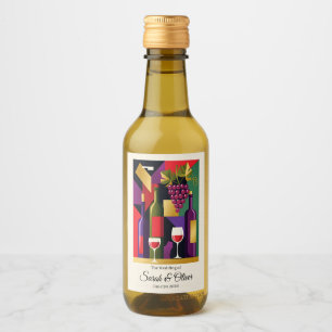 Étiquettes Pour Bouteilles De Vin Vignoble Art Déco Moderne