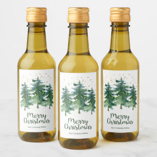 Étiquettes Pour Bouteilles De Vin Winter Forest Merry Christmas Company