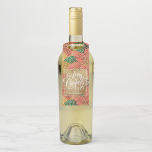 Étiquettes Pour Bouteilles Décoration florale de Noël en or