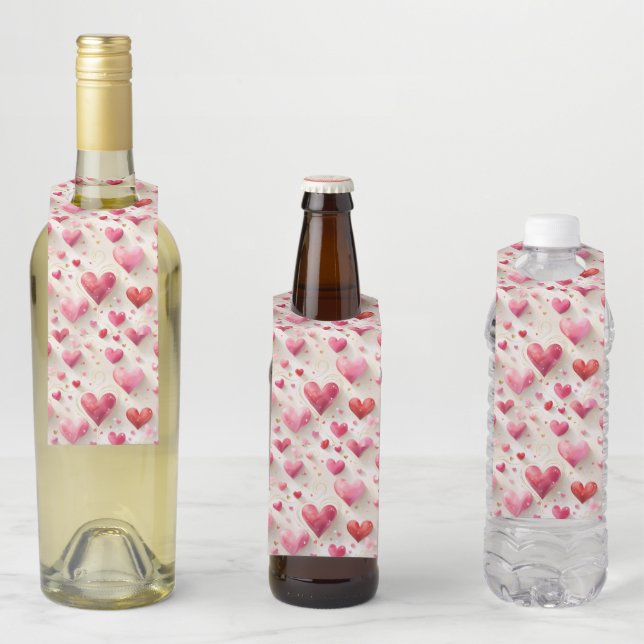 Étiquettes Pour Bouteilles Des cœurs comme le nôtre (En situation)