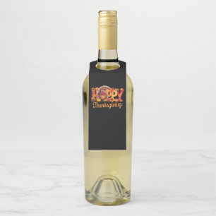 Étiquettes Pour Bouteilles Dindes de Thanksgiving heureux tombent