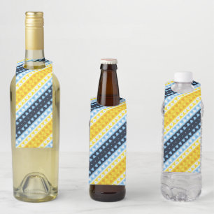 Étiquettes Pour Bouteilles Drapeau de fierté BoHo Groovy Géométrique Abstrait