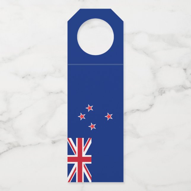 Étiquettes Pour Bouteilles Drapeau de la Nouvelle-Zélande (Devant)