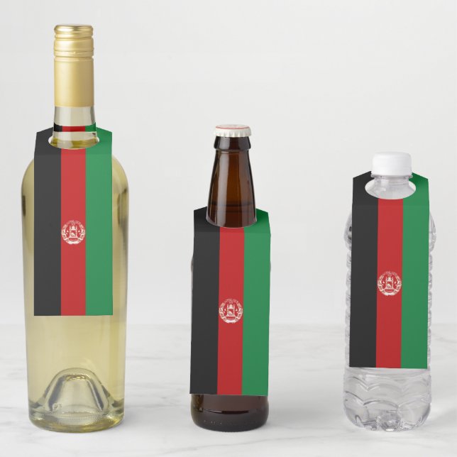 Étiquettes Pour Bouteilles Drapeau de l'Afghanistan (En situation)