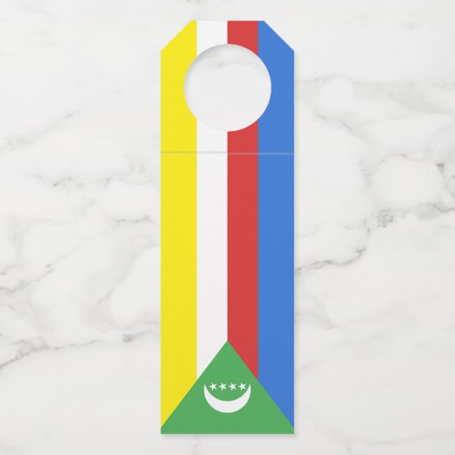 Étiquettes Pour Bouteilles drapeau des Comores (Devant)