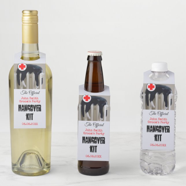 Étiquettes Pour Bouteilles Drôle cintre de la fête de la marionnette (En situation)