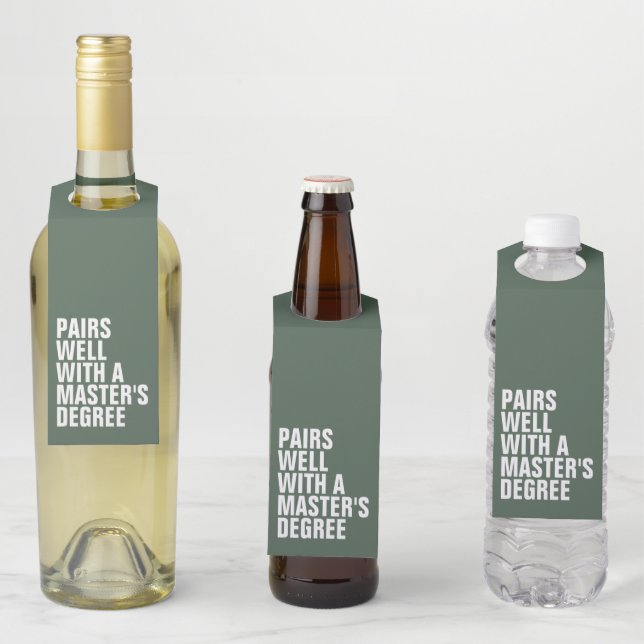 Étiquettes Pour Bouteilles Drôle diplôme de fin d'études secondaires maitrise (En situation)