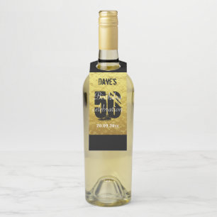 Étiquettes Pour Bouteilles Elégant Gold Black 50e Anniversaire Fête Favor