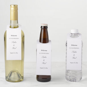 Étiquettes Pour Bouteilles Élégant Mariage Bienvenue Tags de cintre de boutei