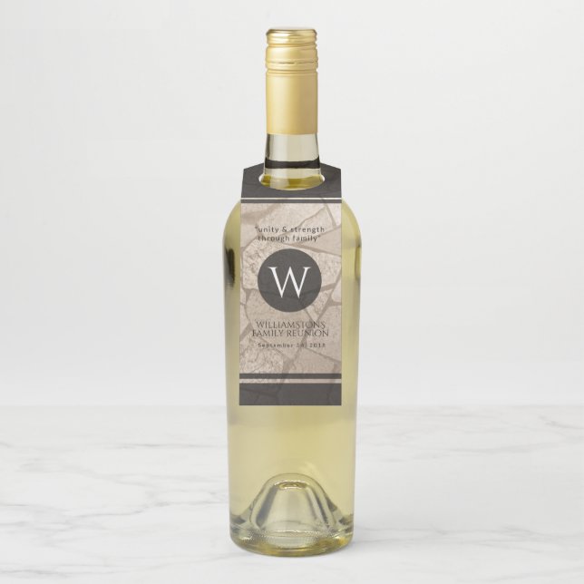 Étiquettes Pour Bouteilles Elégant Sepia Toned Cracked Stones (Sur bouteille)