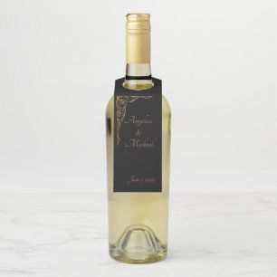 Étiquettes Pour Bouteilles Élégant, sophistiqué, noir & or dramatique