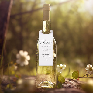 Étiquettes Pour Bouteilles Élégante calligraphie Fête des mariées noir et bla