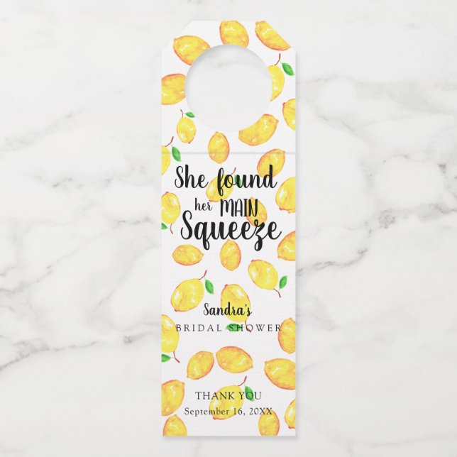 Étiquettes Pour Bouteilles Elle a trouvé son grand amour Mariage Lemon (Devant)