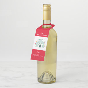 Étiquettes Pour Bouteilles Enseignant de Noël arc en ciel belle liste joli jo