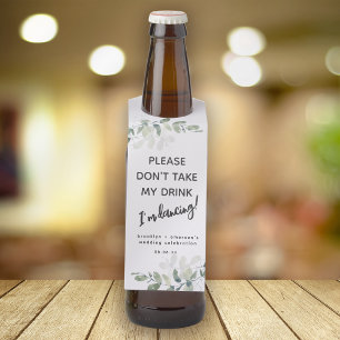 Étiquettes Pour Bouteilles Eucalyptus S'il vous plaît ne prenez pas mon verre