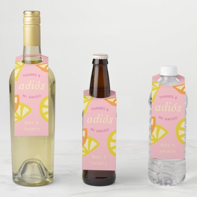 Étiquettes Pour Bouteilles Faveur mexicaine d'adieu aux 20 ans pour les 30 an (En situation)
