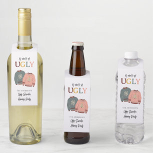 Étiquettes Pour Bouteilles Festif Fête de Noël de Sweater
