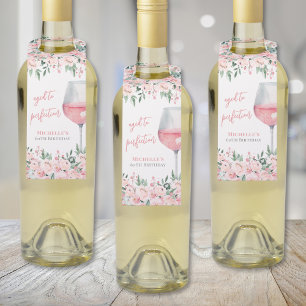 Étiquettes Pour Bouteilles Fête d'anniversaire du vin Floral