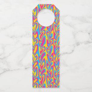 Étiquettes Pour Bouteilles Fière Pansexualité Groovy Trippy Squiggly Quirky