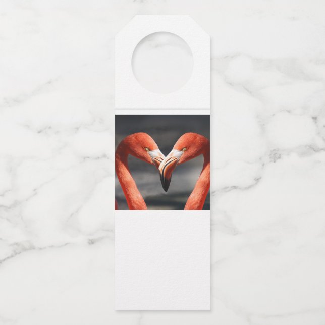 Étiquettes Pour Bouteilles Flamant de la Saint-Valentin (Devant)
