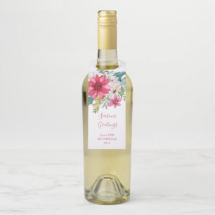 Étiquettes Pour Bouteilles Fleurs d'aquarelle de Noël