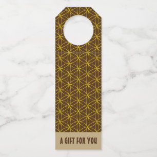 Étiquettes Pour Bouteilles FLEURS DE VIE - motif de style or