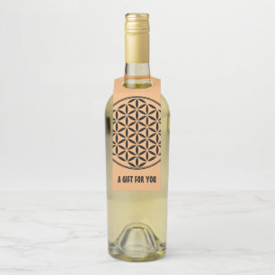 Étiquettes Pour Bouteilles FLEURS DE VIE - Symbole de géométrie sacrée plein