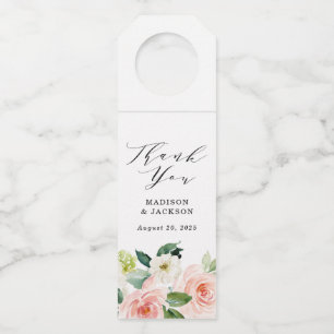 Étiquettes Pour Bouteilles Flores bleues   Mariage personnalisé
