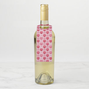 Étiquettes Pour Bouteilles friandises colorées motif de coeur de la Saint-Val