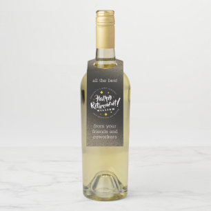 Étiquettes Pour Bouteilles Fun Gold Glitter Stars Retirement New Adventures