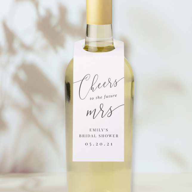 Étiquettes Pour Bouteilles Futur Madame élégant Calligraphie Baby Shower (Créateur téléchargé)