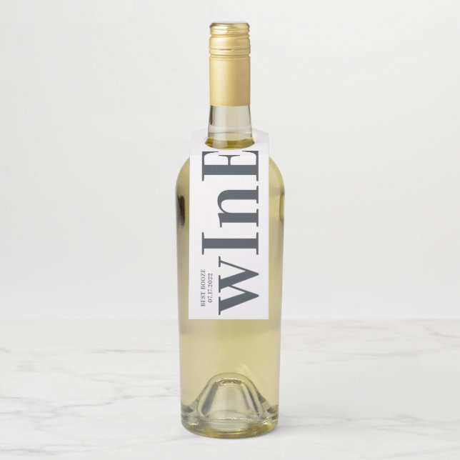 Étiquettes Pour Bouteilles Gros Monogramme Moderne Simple (Sur bouteille)