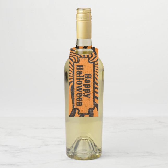 Étiquettes Pour Bouteilles Halloween en détresse (Sur bouteille)