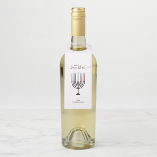 Étiquettes Pour Bouteilles Hanoukka Menorah Holiday Bottle Hanger Tags