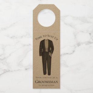 Étiquettes Pour Bouteilles Il est temps de convenir à Groomsman Proposition V